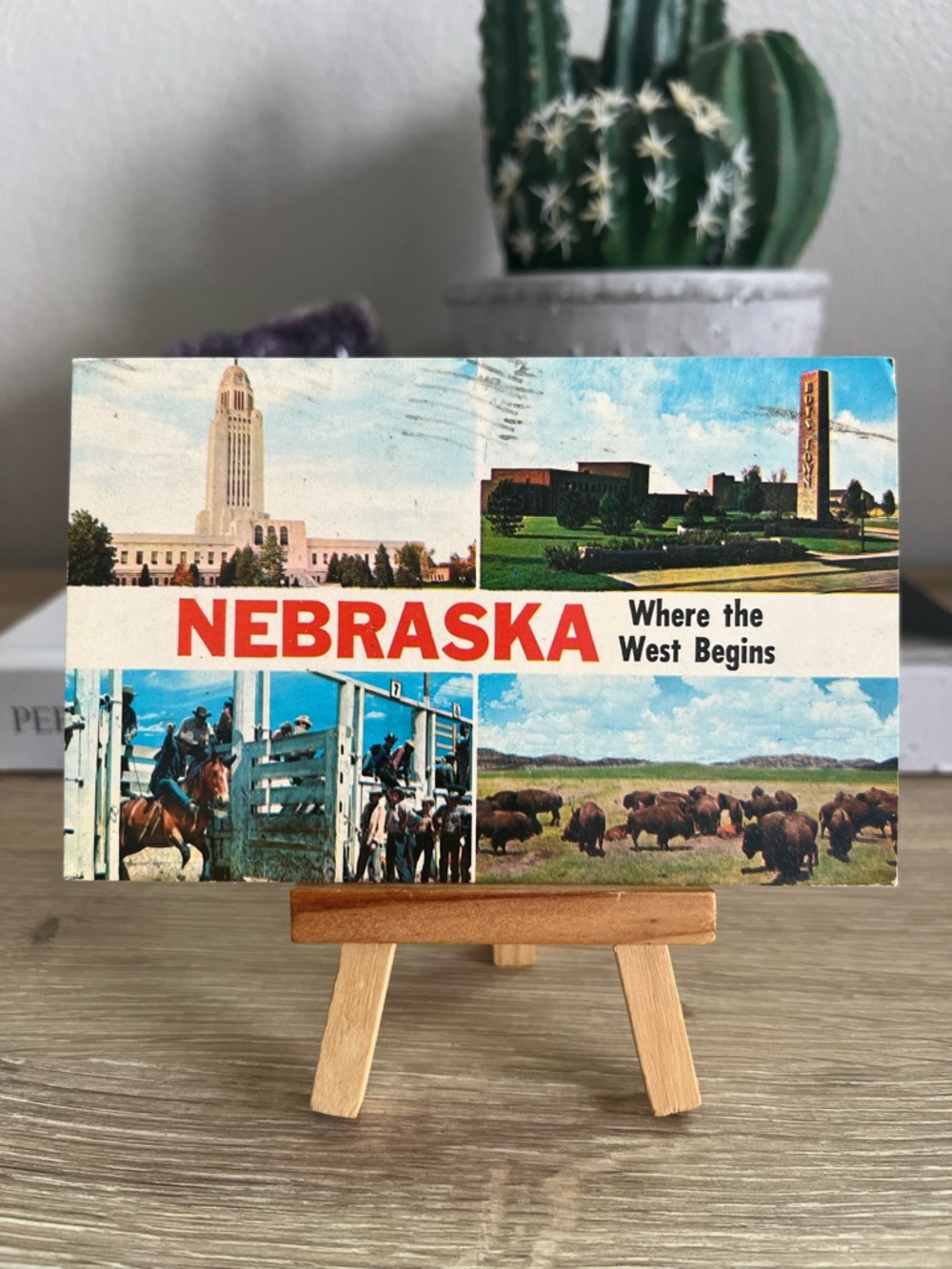 1976 Nebraska Where the West Begins Postcard Boys Town Buffalo Rodeo Capitol